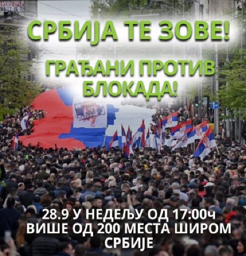 SRBIJA JE USTALA: "Građani protiv blokada" u nedelju u 17 časova u oko 200 mesta širom Srbije!