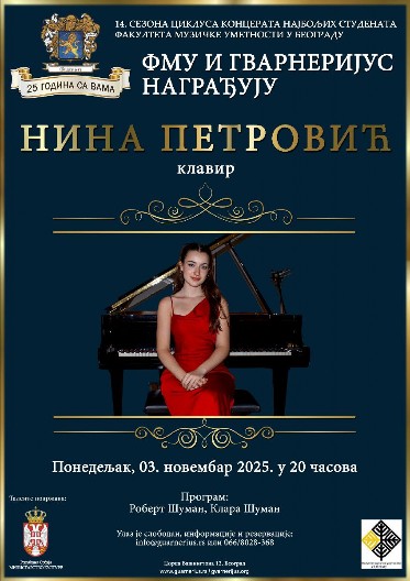 DVA ZANIMLJIVA KLAVIRSKA KONCERTA OVE NEDELJE U GVARNERIJUSU Nastupaju nagrađivani mladi pijanisti