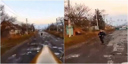 RUSKI DRON KRENUO KA ČOVEKU Njegov potez naterao operatera da odustane od napada (VIDEO)