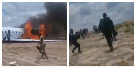 ZAPALIO SE AVION PUN DRŽAVNIH ZVANIČNIKA! Snimljeno kako iskaču iz letelice da bi spasli živu glavu (VIDEO)