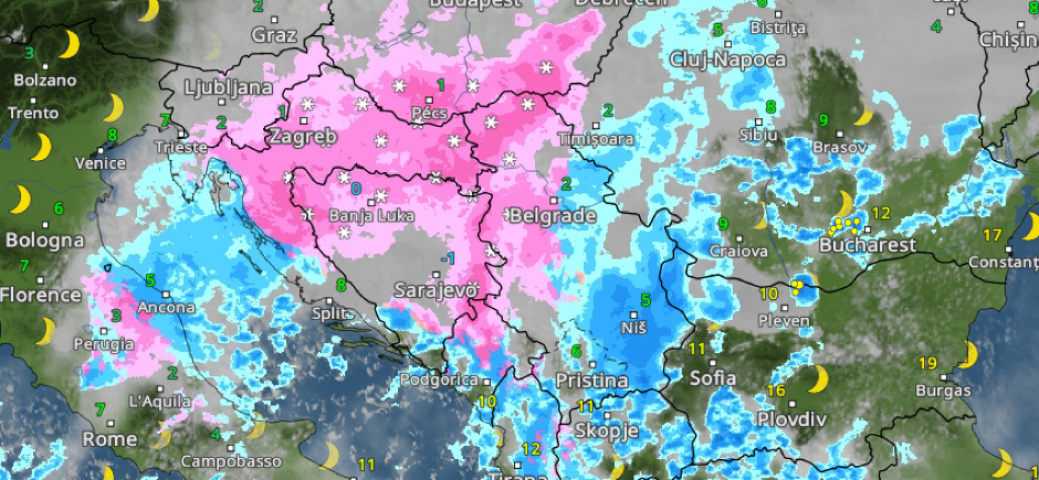 RADARSKI SNIMCI KRETANJA SNEGA U SRBIJI ZA VIKEND Evo kada će početi da pada i gde, ovo je satnica (VIDEO)