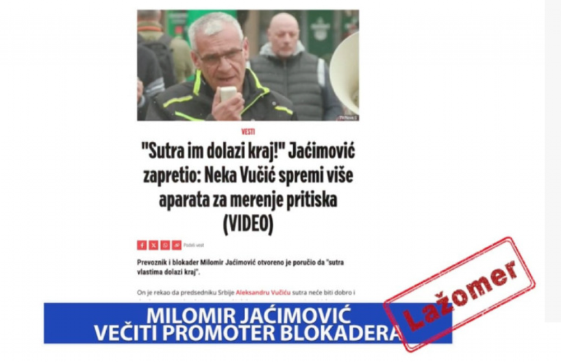 LAŽOMER: Milomir Jaćimović večiti promoter blokadera