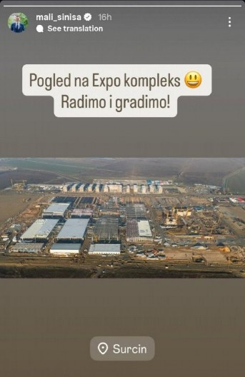 EVO KAKO EKSPO KOMPLEKS IZGLEDA IZ VAZDUHA Ministar Mali objavio fotografiju, poručio: Radimo i gradimo!