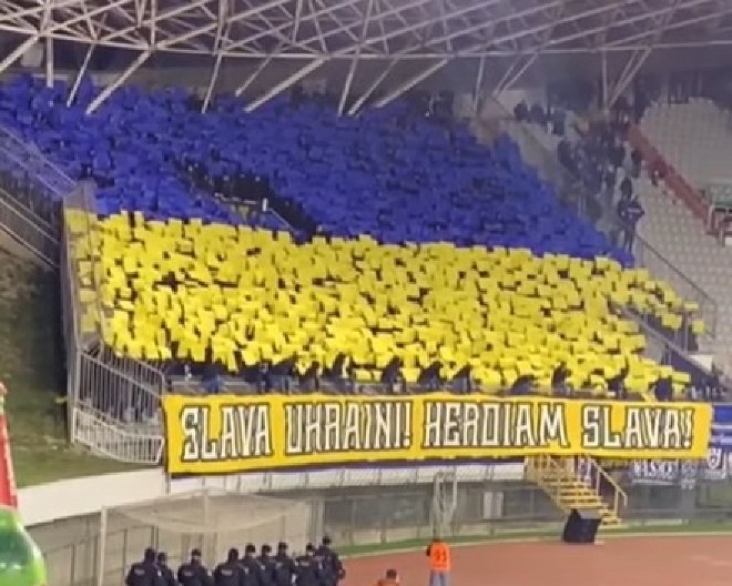 UEFA SANKCIONISALA UKRAJINU: 15.000 evra kazne zbog antiruskog transparenta