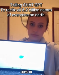 ŠTA SVE MOŽE VEŠTAČKA INTELIGENCIJA? Devojka pitala ChatGPT da joj kaže imena svih ljudi na svetu, evo kakav odgovor je dobila (VIDEO)