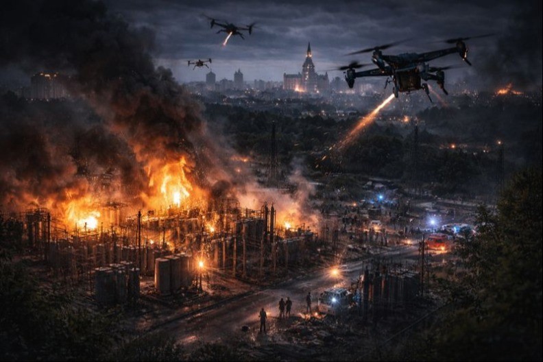 NOĆ STRAHA U RUSIJI: Dronovi nad Moskvom, pola miliona ljudi u mraku