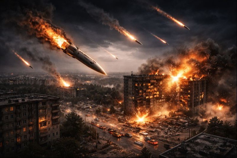 NEBO SE CEPA, GRAD GORI! Stravičan napad na Krivi Rog (VIDEO)