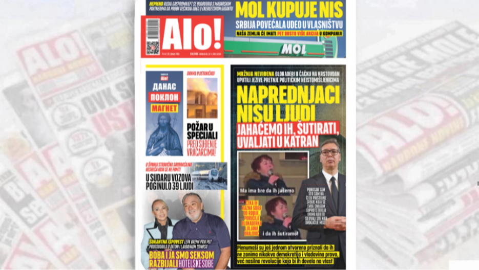 "NAPREDNJACI NISU LJUDI JAHAĆEMO IH, ŠUTIRATI, UVALJATI U KATRAN"  Blokaderi u Čačku na Krstovdan uputili jezive pretnje političkim neistomišljenicima