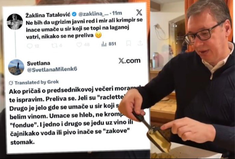 ŽAKLINA POKUŠAVALA DA UČI VUČIĆA KAKO DA SE JEDE: Internet je razneo u sekundi