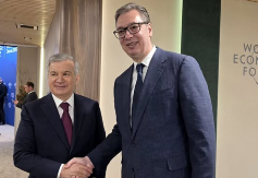 "MNOGO SAM SREĆAN ŠTO SAM IMAO PRILIKU ZA KRATAK I SRDAČAN SUSRET" Predsednik Vučić u Davosu sa predsednikom Uzbekistana Mirzijojevim