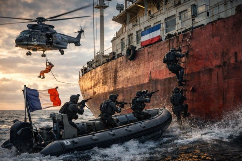 FRANCUSKI SPECIJALCI UPALI NA RUSKI TANKER! Objavljen snimak munjevite operacije protiv „flote u senci“ (VIDEO)