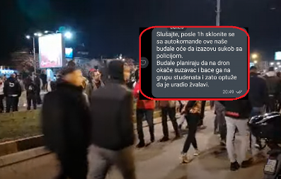 OPASNA IDEJA POJEDINIH "STUDENATA" SA AUTOKOMANDE Hoće da bace suzavac i za to optuže policiju?