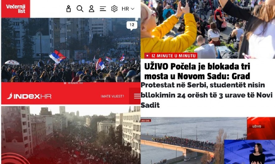 HRVATI I ALBANCI SLAVE! Na svim vodećim portalima u Hrvatskoj i Albaniji glavna vest pokušaj rušenja države Srbije! (FOTO)