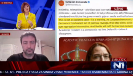 VODITELJKA N1 ODSVIRALA KRAJ OBOJENOJ REVOLUCIJI Raspršila je blokaderske snove u par rečenica