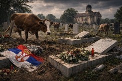 SKRNAVLJENJE BEZ KRAJA: Stoka puštena na srpsko groblje kod Vučitrna