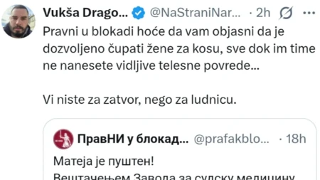 "Niste vi za zatvor, vi ste za ludnicu!" Dragović žestoko: Hoće da nam objasne da je dozvoljeno čupati žene za kosu ako se ne ostave vidljive povrede!