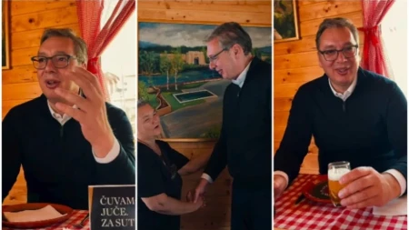 Vučić u Etno-selu Čubura: Naručio jagnjetinu ispod sača i pivo, a kad ga je srela - ova gospođa se rasplakala!