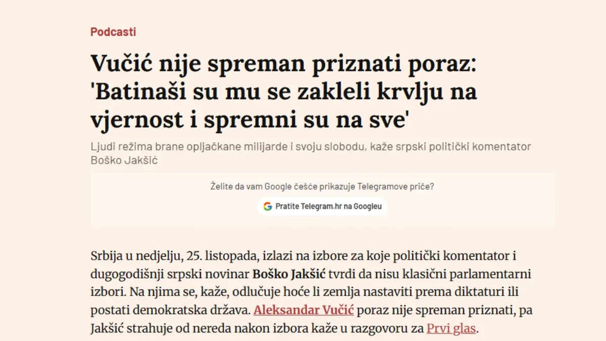 Lažov Boško Jakšić odrađuje hrvatske dnevnice pljujući po Srbiji!