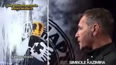 Blokader Arsenijević iz Hrvatske preti nasiljem: Najavio krvoproliće, pa se pohvalio uništavanjem Mladićevog murala