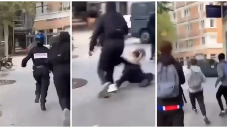Jure policajku, sapliću je, pa šutiraju: Jeziv snimak napada na protestu u Francuskoj (VIDEO)