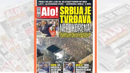 Srbija je tvrđava nepokorena: Preko 100.000 ljudi na mitingu liste „Aleksandar Vučić - Ujedinjena Srbija“ u Nišu