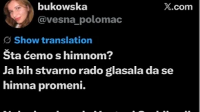 Studentska lista zahteva: Hoćemo drugačiju himnu, Bože pravde je previše srpska!