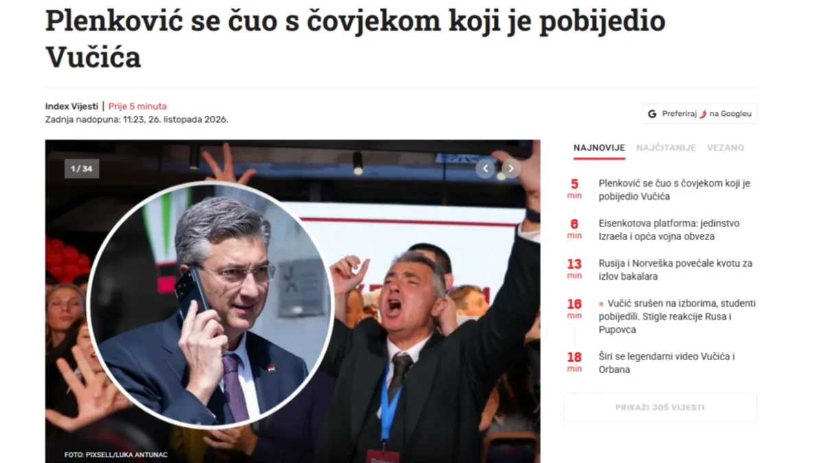 Plenković zvao Srdanovića! Čestitke na zajedničkom poduhvatu rušenja Srbije i Vučića!