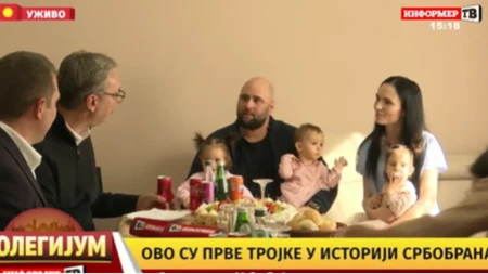 "Kako ste vi bogati, ovo je najlepša priča u Srbiji" Vučić posetio Maksimoviće: Prve trojke u istoriji Srbobrana! (VIDEO)