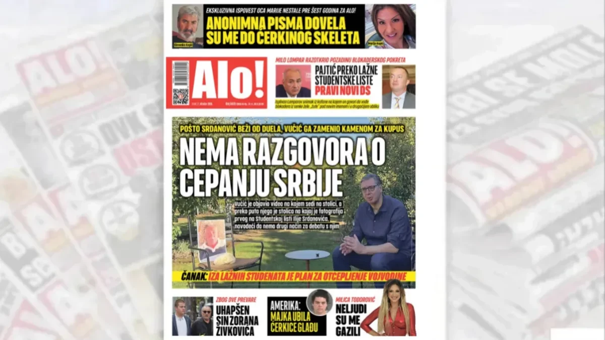 Pošto Srdanović beži od duela, Vučić ga zamenio kamenom za kupus: Nema priče o komadanju Srbije!