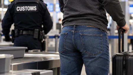 Carinici primetili čudnu izbočinu u pantalonama, a onda zanemeli! Nisu mogli da veruju šta je pokušao da prošvercuje
