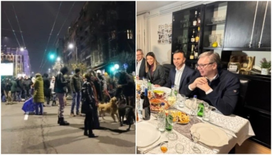 BLOKADERI DIVLJALI PO ULICI NAKON IZBORNOG PORAZA Istog dana, Vučić je posetio srpske domaćine u Mionici
