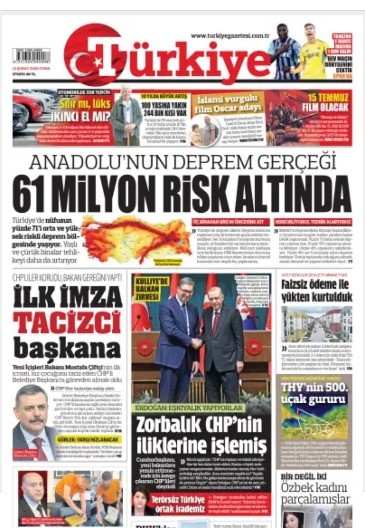 VUČIĆ I ERDOGAN NA SVIM NASLOVNIM STRANAMA Ogromno interesovanje za posetu predsednika Srbije Turskoj