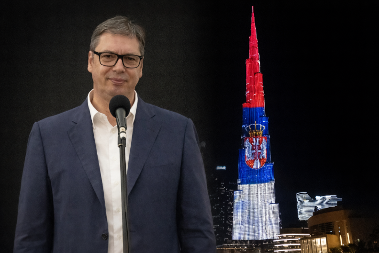 NAJVIŠA ZGRADA NA SVETU U BOJAMA SRPSKE ZASTAVE! Vučić objavio snimak