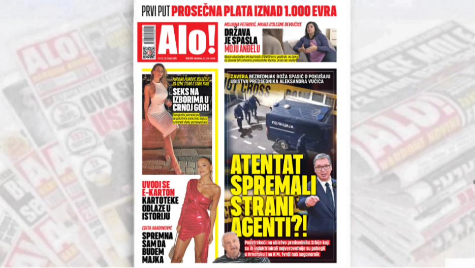 NASLOVNA STRANA ALO! NOVINA: Bezbednjak Boža Spasić o pokušaju ubistva predsednika Vučića