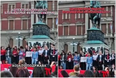 KOLEKTIVNO LUDILO BLOKADERKI FEMINISTKINJA: Dan žena pretvorili u politički performans