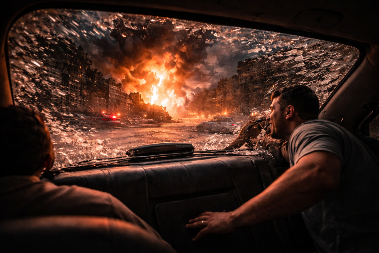 STRAŠAN SNIMAK IZ IRANA! Udarni talas rakete razbio staklo taksija u pokretu (VIDEO)