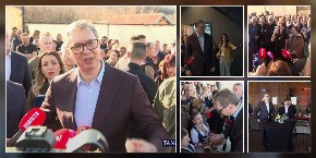 VUČIĆ U MESTU KOPLJARE Predsednik obilazi destileriju porodice Ivović