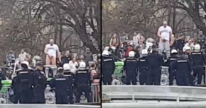 BLOKADER SKINUO GAĆE ISPRED SKUPŠTINE Mahao je polnim organom - zar su ovako žalili za žrtvama?