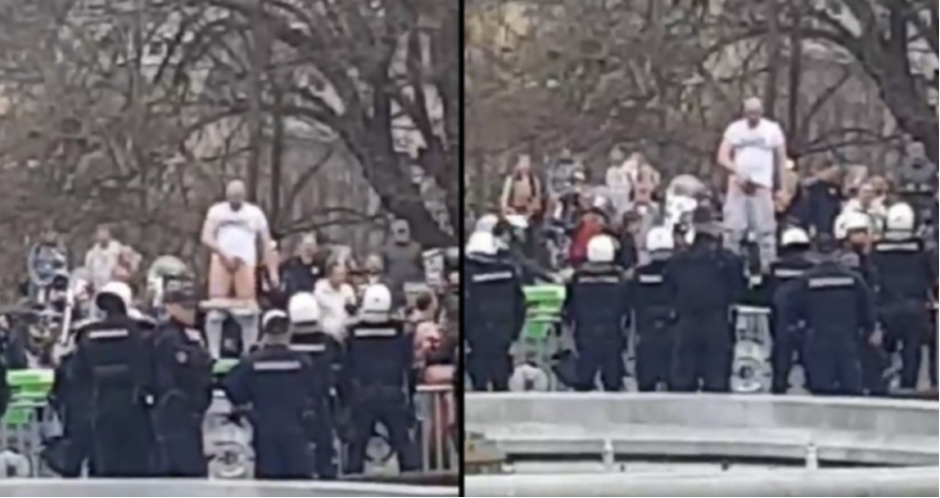 BLOKADER SKINUO GAĆE ISPRED SKUPŠTINE Mahao je polnim organom - zar su ovako žalili za žrtvama?