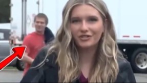 SKANDAL U PRENOSU UŽIVO Muškarac ušetao u kadar i izveo ŠOKANTAN potez - reakcija voditeljke je hit!