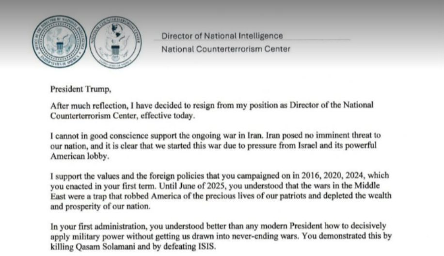 ŠOK! KLJUČNI TRAMPOV ČOVEK DAO OSTAVKU: "Ne mogu da podržim ovaj rat, savest mi nije mirna! Sve je to zbog njih"