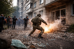 TOKOM PREGOVORA SA POLICIJOM: Vojnik aktivirao bombu pred zgradom – geleri leteli na sve strane!