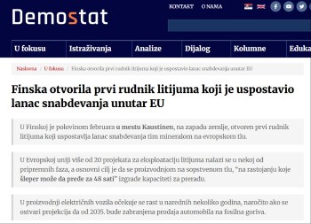 GLEDAJTE OVO NARODE! Pričaju o litijumu, Finskoj, EU, a oni prvi rupili "Jadar" u Srbiji!