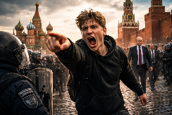 SKANDAL NA CRVENOM TRGU! Mladić „pozvao Putina na dvoboj“ – ali kada vidite ISTINU, sve postaje još šokantnije! (VIDEO)