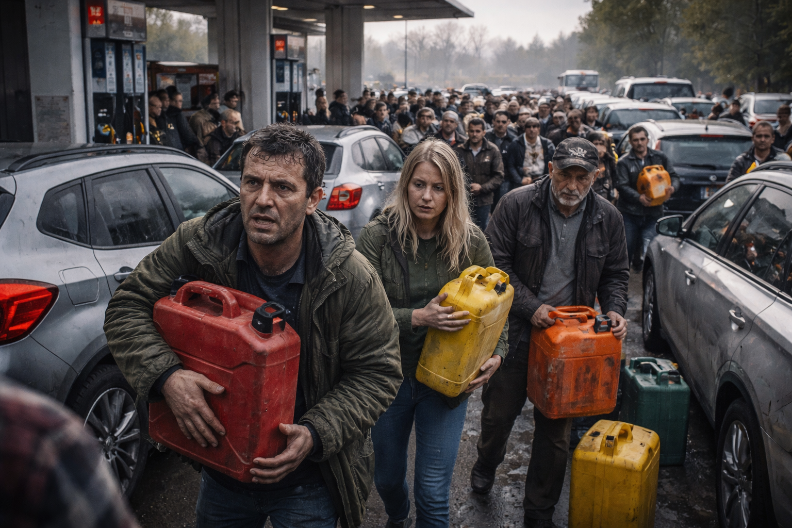 OPŠTA NAVALA "BENZINSKIH TURISTA" Ogromne kolone na pumpama, goriva sve manje