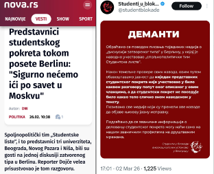 HAOS MEĐU BLOKADERIMA: Optužili Novu S za laži i obmanu javnosti