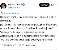 POSLE ĆE SE PITATI ŠTO IH GRAĐANI NEĆE I Biljana Lukić srpski narod nazavala "stokom"!