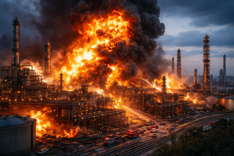 AMERIKA GORI! Ključna rafinerija pogođena u Teksasu! Evakuacija u toku – cene goriva lete u nebo