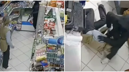 DRAMATIČAN SNIMAK! Prodavačica golim rukama zaustavila pljačkaša sa puškom u Mostaru (VIDEO)