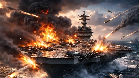 NOSAČ AVIONA NAPADNUT SA 17 STRANA Tramp se hitno oglasio zastrašujućom porukom